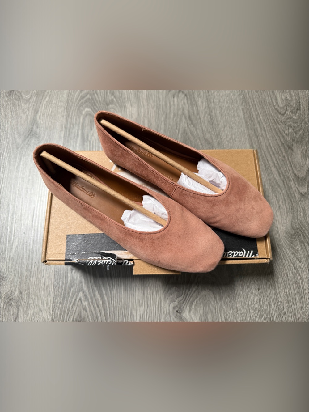 Madewell Mylie Ballet Flat Box - Warm Umber Suede